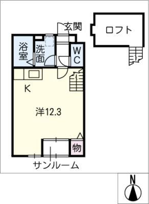 LA VITA(ワンルーム/2階)の間取り写真