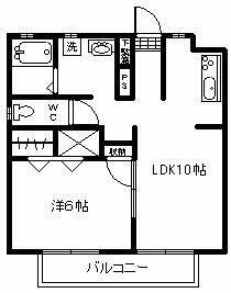 プチメゾン若葉I(1LDK/3階)の間取り写真