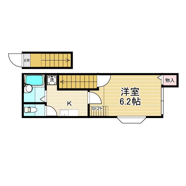 ベルフォルム鷺宮(1K/2階)の間取り写真