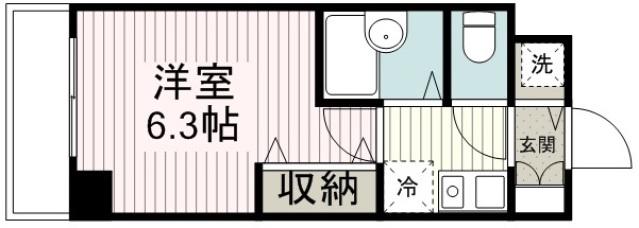 ベルメゾン シラトリ(1K/4階)の間取り写真