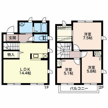 レジデンス さくら(3LDK/1階)の間取り写真