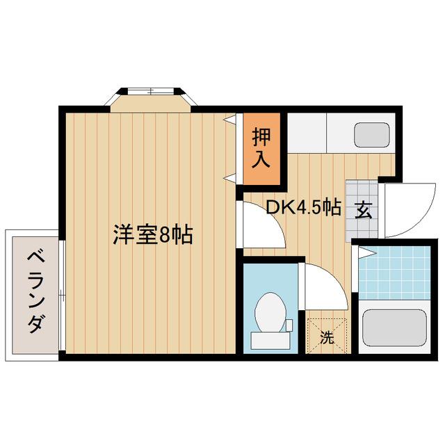 シナモン(1DK/1階)の間取り写真