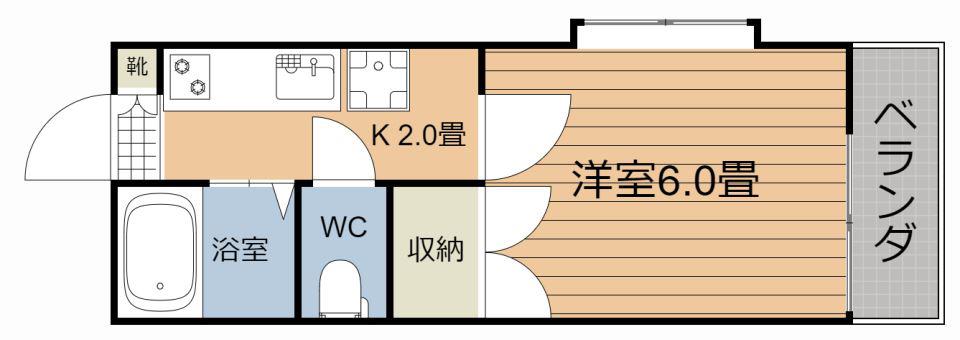 エントピア鴨池II(1K/5階)の間取り写真