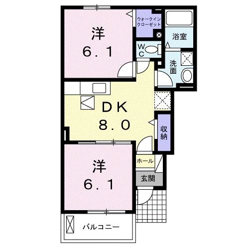 ハピネス立石 A(2DK/1階)の間取り写真