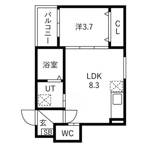 ルアナテラス38(1LDK/3階)の間取り写真