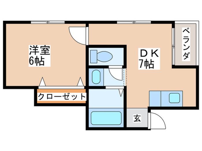 メゾンド肥後(1DK/3階)の間取り写真