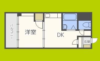 雅叙園ハイツ(1DK/4階)の間取り写真