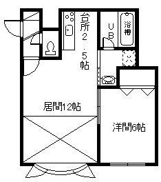 ヴィードI(1LDK/2階)の間取り写真