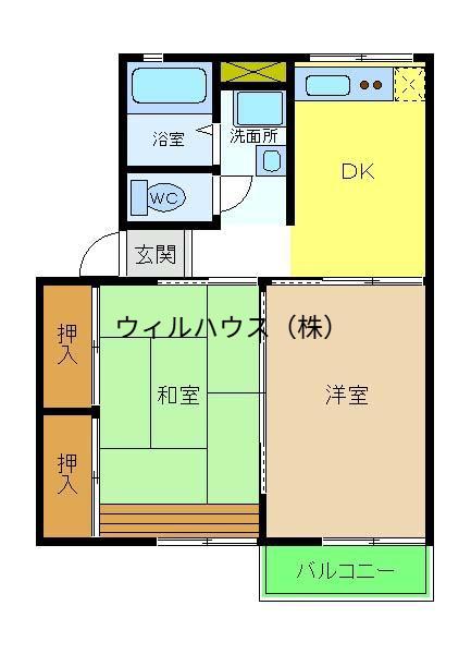 ソファレ南島(2DK/2階)の間取り写真
