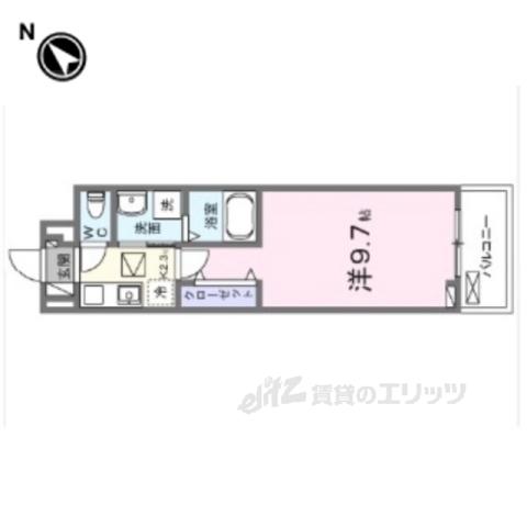 リルーム南草津(1K/1階)の間取り写真