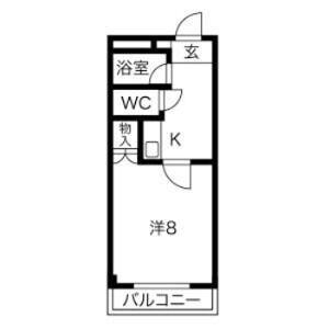 オリオンハイツ(1K/3階)の間取り写真