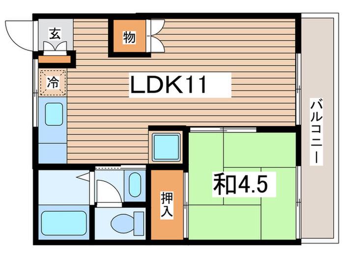 ハイツラフィネ(1LDK/2階)の間取り写真