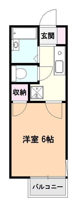 ユウヅキハイム(1K/1階)の間取り写真