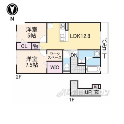 D-ROOM 嵯峨(2LDK/2階)の間取り写真