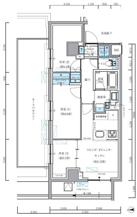 パークアクシス品川シーサイド(3LDK/4階)の間取り写真