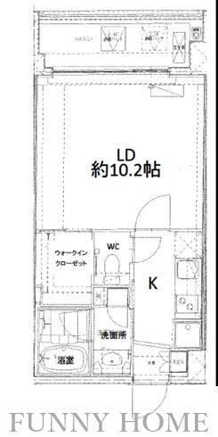 グランホース世田谷レジデンス(1SK/5階)の間取り写真