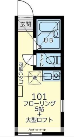 ユナイト文庫ミラフローレス(ワンルーム/1階)の間取り写真