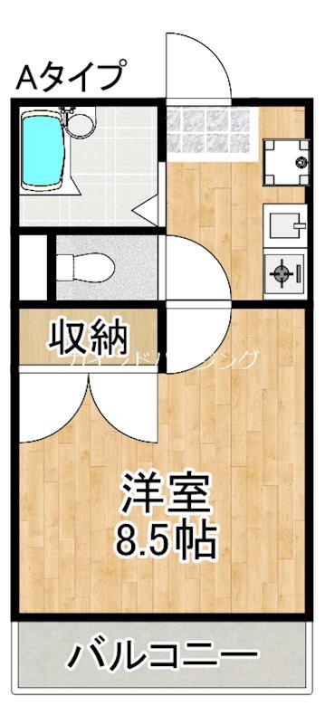 レオパレス二色の浜A(1K/1階)の間取り写真