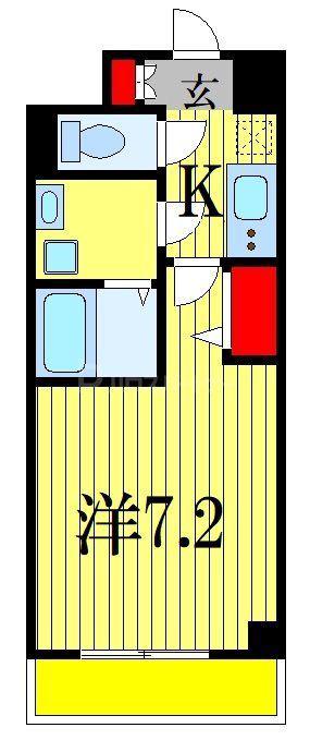 N-STAGE西船橋II(1K/2階)の間取り写真