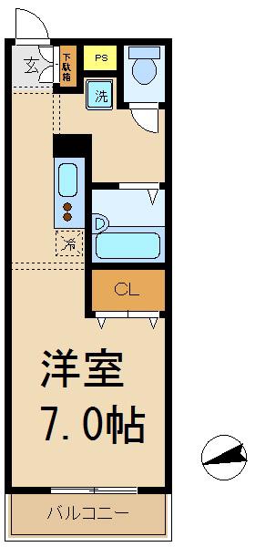 パラッツォシンパティコ(1K/3階)の間取り写真