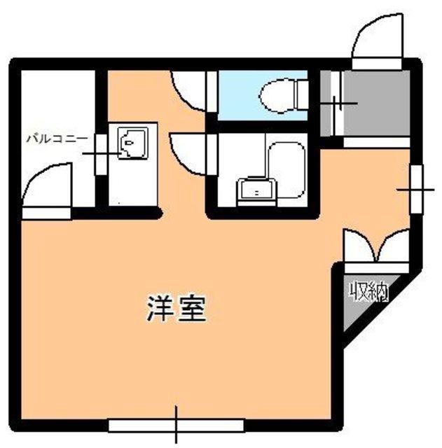 高砂イングビル(1K/3階)の間取り写真