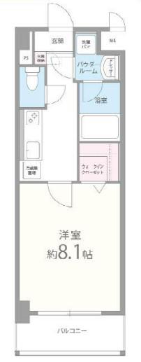モントーレヒルズ東櫛原(1K/1階)の間取り写真