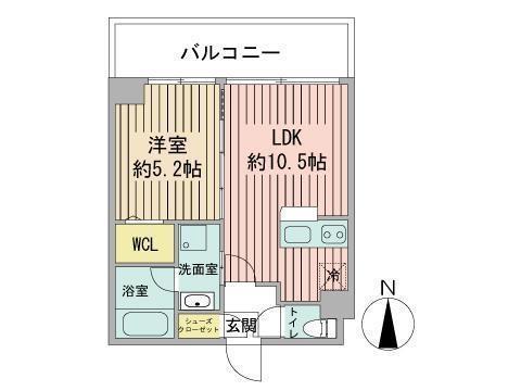 スペチアーレ伏見ウエスト(1LDK/8階)の間取り写真