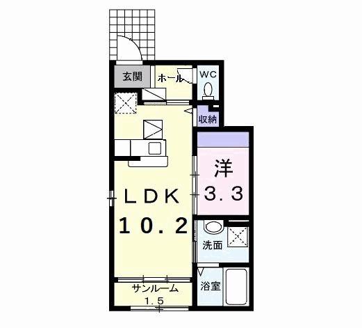 ハイムシャルマン(1LDK/1階)の間取り写真