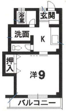コロポックル6(1K/2階)の間取り写真