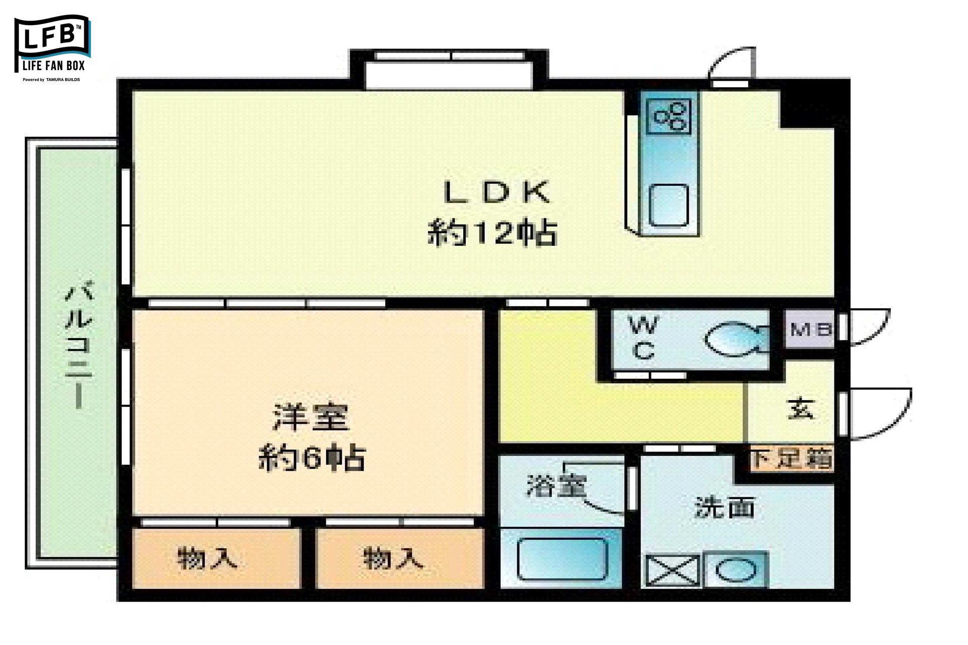 ゼルコバII(1LDK/2階)の間取り写真