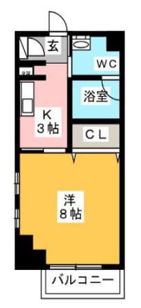 TRUST VALUE麻布十番 リヴェール麻布十番(1K/7階)の間取り写真