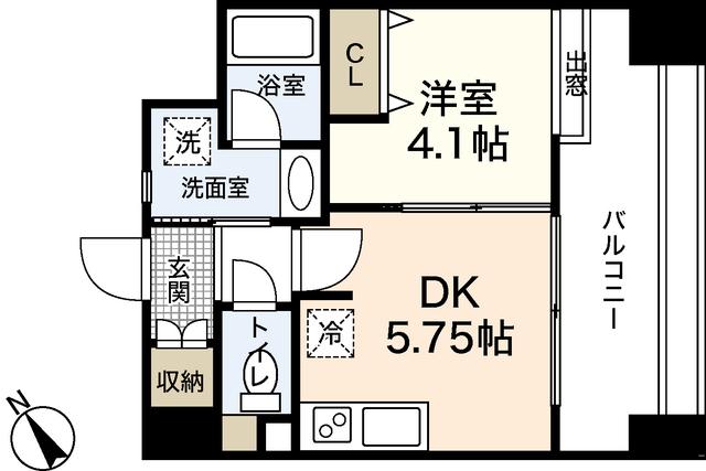 SHETLAND KOIHONMACHI(1DK/4階)の間取り写真