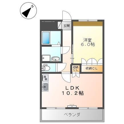 ヌーベルバーグ(1LDK/2階)の間取り写真