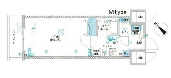 フェニックス横濱関内BAY GAIA(1K/5階)の間取り写真