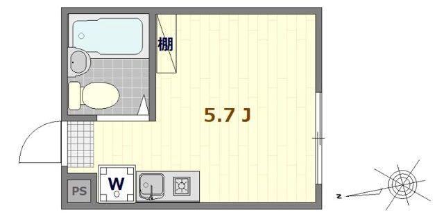 WELL-BEING羽田(ワンルーム/1階)の間取り写真