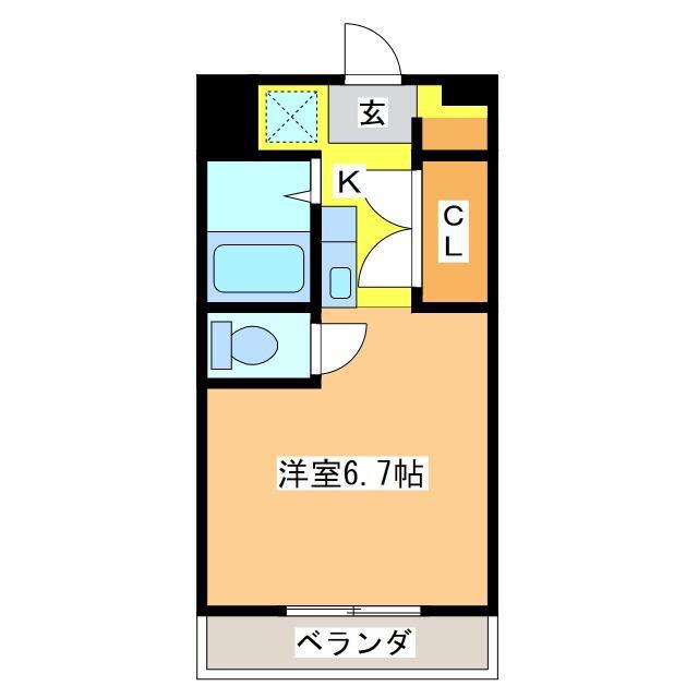 ハムレットコミューンC(1K/1階)の間取り写真