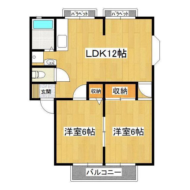 サンハイツIII(2LDK/1階)の間取り写真