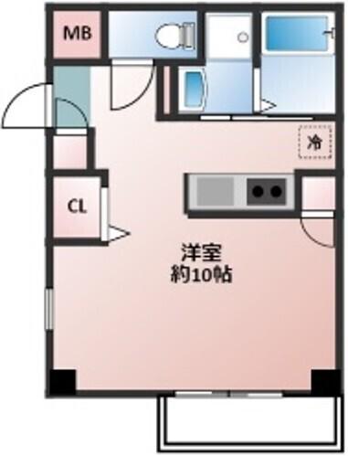 クラリーチェ(ワンルーム/3階)の間取り写真