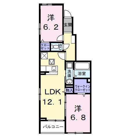 PEANUTS(2LDK/1階)の間取り写真