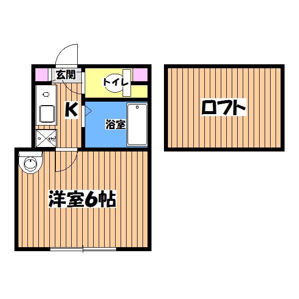 アーバンブリーズ 淵野辺(1K/1階)の間取り写真