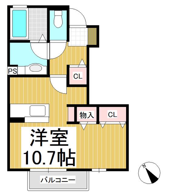 グラン・アイール(ワンルーム/1階)の間取り写真