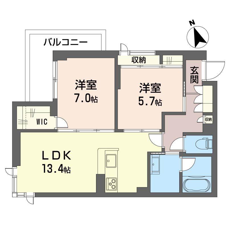 エフボーテ(2LDK/3階)の間取り写真