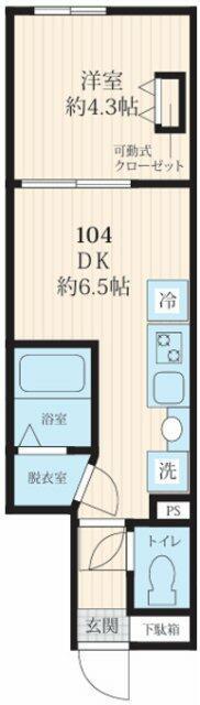IKI国分寺(1DK/1階)の間取り写真