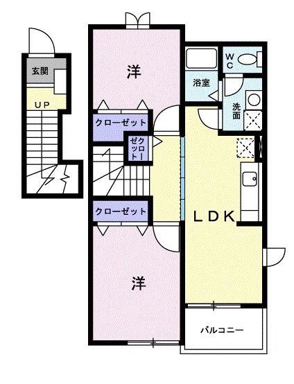 メゾンドプロスペールYTA(2LDK/2階)の間取り写真