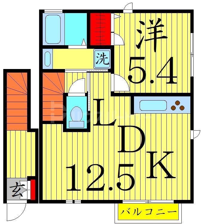 HEIM DE WEIDE(1LDK/2階)の間取り写真