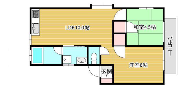 NCUBE栄谷(2LDK/2階)の間取り写真