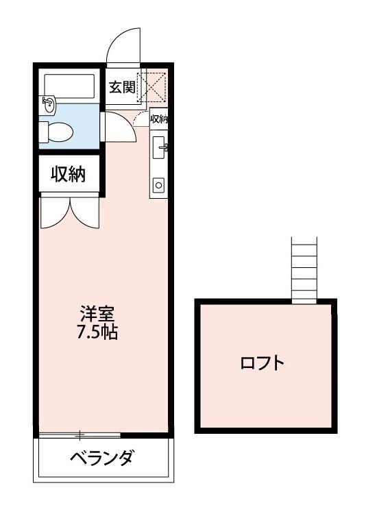 メゾンジュネス(ワンルーム/2階)の間取り写真