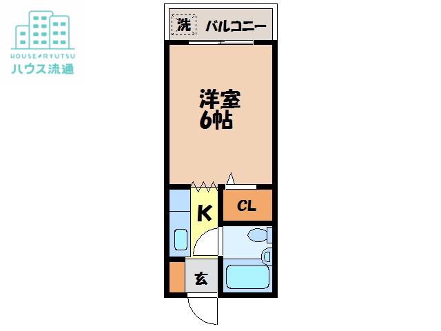 スマイルハイツ扇町(1K/3階)の間取り写真