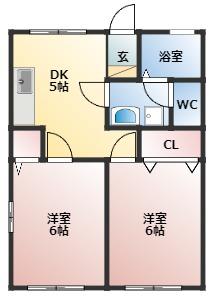 さくらハイツ(2DK/2階)の間取り写真