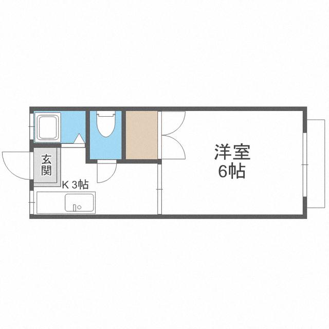水谷コーポ(1K/2階)の間取り写真